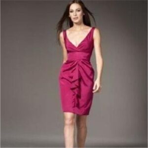 DVF Magenta Berry ADISA Silk Cocktail Dress Sz 10